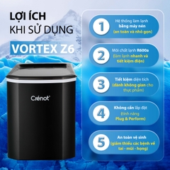 Máy Làm Đá Viên Mini Siêu Tốc Gia Đình CRENOT VORTEX Z6