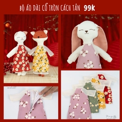 Bộ áo dài cổ tròn cách tân