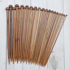 Set 18 cặp kim đan len bằng gỗ (kích thước từ 2mm - 10mm) - dài 35cm