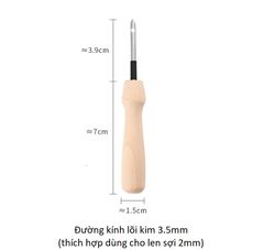 Kim thêu len cán gỗ loại nhỏ - kim 5mm (dùng len 3mm)