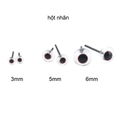 Mắt nhựa gắn thú hột nhãn (10 đôi) - 6mm