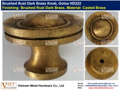 Brushed Rust Dark Brass Knob, Goloa HD222