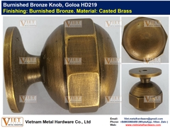 Burnished Bronze Knob, Goloa HD219