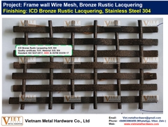Frame wall Wire Mesh, Bronze Rustic Lacquering