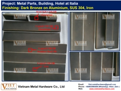 Metal Parts, Building, Hotel at Italia, Dark Bronze on Aluminium, SUS 304, Iron
