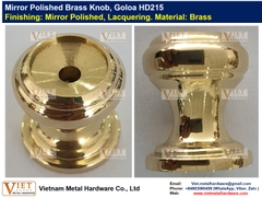 Mirror Polished Brass Knob, Goloa HD215