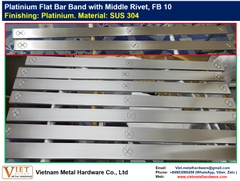 Platinium Flat Bar Band with Middle Rivet, FB 10