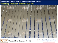 Platinium Short Flat Bar Band with Rivet, FB 09