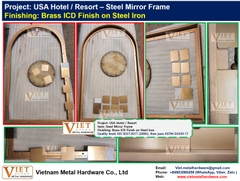 Steel Mirror Frame Brass ICD Finish