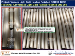 Versace Light Gold Hairline Polished ROUND TUBE