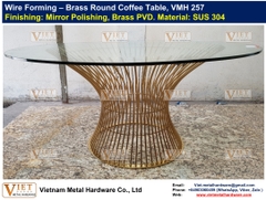 Wire Forming – Brass Round Coffee Table, VMH 257