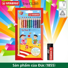 Vỉ bút chì màu STABILO Trio Thick 12 màu  (CL203-12P)