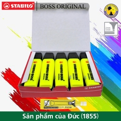 Bộ 10 cây bút dạ quang STABILO BOSS ORIGINAL màu vàng + tuýp mực châm HL70R màu vàng (HL70/10-24G)