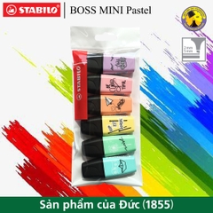 Bộ 6 Bút dạ quang STABILO BOSS MINI Pastel