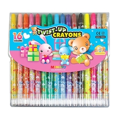 Bút sáp dầu xoay MUNGYO TWIST-UP CRAYONS 16 màu/vỉ (MTC16)