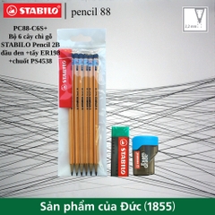 Combo bộ 6 bút chì gỗ STABILO Pencil 2B PC88 (PC88-C6)