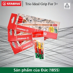 Eco 36 bút chì gỗ STABILO Trio Ideal Grip 3+ (loại 6 cây/hộp) + chuốt chì PSJ4562 x 6 (PCJ362/36)