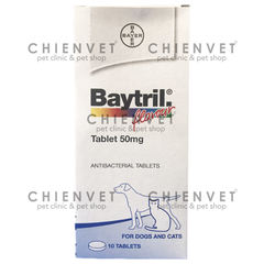 Baytril Flavour 50mg - Kháng sinh cho chó mèo