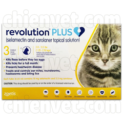 Revolution Plus Cat 1.25-2.5kg - Thuốc trị kí nội ngoại kí sinh trùng cho mèo