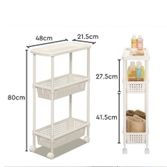 Kệ để đồ 3 tầng cao cấp có bánh xe