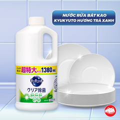 Nước rửa bát kyukyuto hương trà xanh 1380ml - Nhật Bản