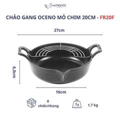 Chảo gang Oceno Matte Black có vòi rót 20cm