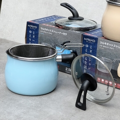 Nồi chiên ngập dầu kèm rổ hấp Kaiyo màu xanh mint