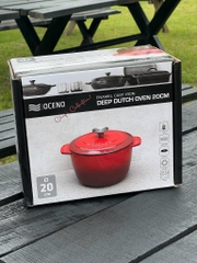 Nồi gang thành cao Oceno 20cm màu đỏ