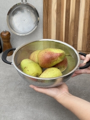 Rổ inox 2 tay cầm có chân Kaiyo 25,5cm