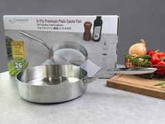 Chảo inox 316 liền khối 5-ply Premium Kaiyo - thành cao, size 26cm