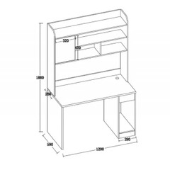 Bàn học kèm giá sách hiện đại BH03