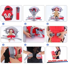 Địu em bé Baby Carrier 6 chức năng , địu dành cho bé, đại em bé, đai quấn cho bé