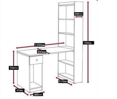 Bàn học kèm giá sách đứng BH99