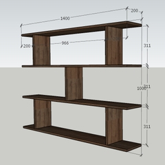 Kệ sách 3 tầng độc đáo KS12