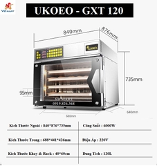 Lò nướng đối lưu 4 tầng UKOEO GXT120 [Khay 40x60]
