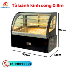 Tủ bánh kính cong 0,9m