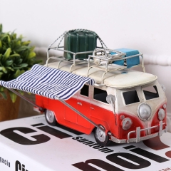 MÔ HÌNH XE BUS MINI CÓ MÁI CHE-DECOR ĐỘC ĐÁO=PHONG CÁCH CỔ ĐIỂN