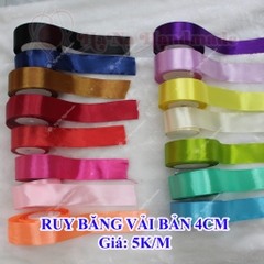 Ruy băng vải trơn bản 4cm 5k/mét
