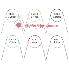 Bộ kim đan vòng inox kèm túi vải