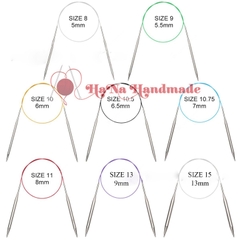 Bộ kim đan vòng inox kèm túi vải