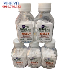 Muối tinh dạng viên NELLY, lọ 50 viên, dùng sát khuẩn, súc miệng , làm sạch da