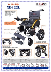 Xe lăn điện Lucass XE-122L ( Lucass X22) xe lăn điện khung nhôm siêu nhẹ