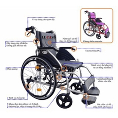 Xe lăn hợp kim nhôm cao cấp Lucass X72