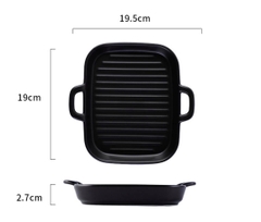 Dĩa gốm sứ hình chảo vuông