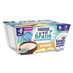 Sữa chua dừa Nestle P'tit 100% thực vật, thích hợp cho bé dị ứng đb 6 tháng+ (4x90g)