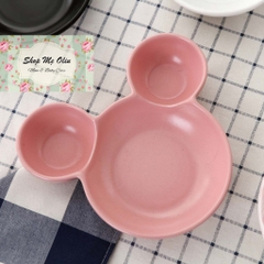 Dĩa 3 ngăn gốm sứ Mickey