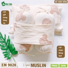 Bộ chặn gối bông xô muslin EMOM LOVELY