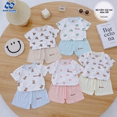 Bộ cộc sơ sinh cài vai HN Kids petit họa tiết