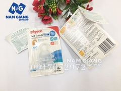 Núm ty Pigeon Softouch silicon cổ rộng vỉ 2 chiếc