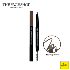 Chì Kẻ Chân Mày The Face Shop Designing Eyebrow Pencil #02 Gray Brown